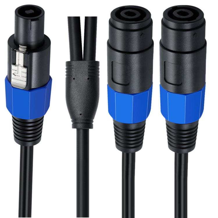 JUNSUNMAY Speakon Male to Dual Speakon Female Speaker Adapter Cable with Snap Lock, Length: 50cm