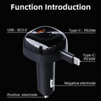 K10 Multi Port Fast Charging Cigarette Lighter PD 20W QC3.0 Dual Output Car Charger