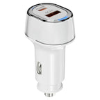 A6 USB and Type-C Dual Port Car Charger QC3.0 + PD 30W Fast Charger with Ambient Light, A6