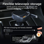 K8 PD 20W and QC 18W Fast Charger USB-A and USB-C Dual Port Car Charger with Retractable Type-C Cable, K8
