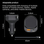 K8 PD 20W and QC 18W Fast Charger USB-A and USB-C Dual Port Car Charger with Retractable Type-C Cable, K8