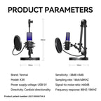 YANMAI X3R For Live Streaming / Recording RGB Lighting Desktop Noise Reduction Capacitor Microphone
