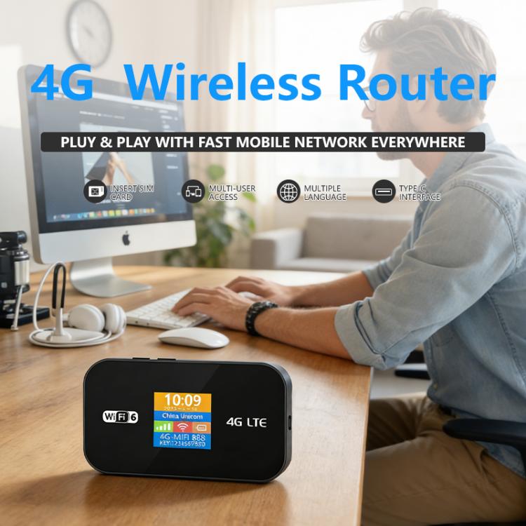 MF967P-E Color Screen 300Mbps Portable Hotspot 4G LTE Mobile WiFi 6 Router Eurasian Version, MF967P-E with Color Screen