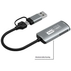 HU-08A 1080P 60Hz HD Capture Adapter HDMI to USB 3.0 / Type-C 2 in 1 Video Capture Card, HU-08A