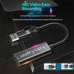 HU-02A Live Streaming Adapter Cable HDMI to USB / Type-C 2 in 1 Video Capture Card, HU-02A