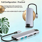 HC-75LC 4K HD PD100W Charging Gigabit Ethernet 7 in 1 USB-C Hub with USB 3.0 SD / TF Card Reader, HC-75LC