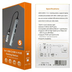 HC-77A USB-C / USB-A to USB 3.0 / 2.0 SD TF Card Reader 5 in 1 Aluminum Alloy Expansion Hub, HC-77A