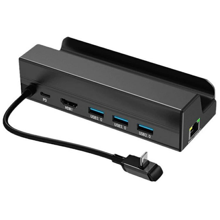 HC-86E 6 in 1 Gigabit Ethernet 4K HD PD 60W Charging Hub For Game Consoles, HC-86E