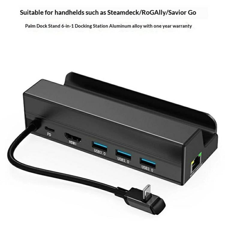 HC-86E 6 in 1 Gigabit Ethernet 4K HD PD 60W Charging Hub For Game Consoles, HC-86E