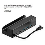HC-86E 6 in 1 Gigabit Ethernet 4K HD PD 60W Charging Hub For Game Consoles, HC-86E