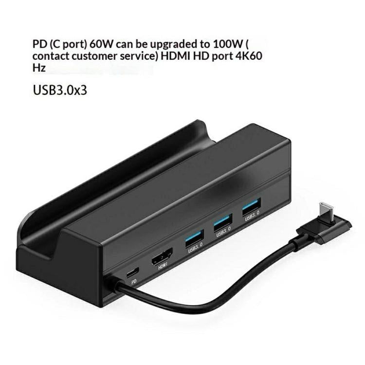 HC-86E 6 in 1 Gigabit Ethernet 4K HD PD 60W Charging Hub For Game Consoles, HC-86E