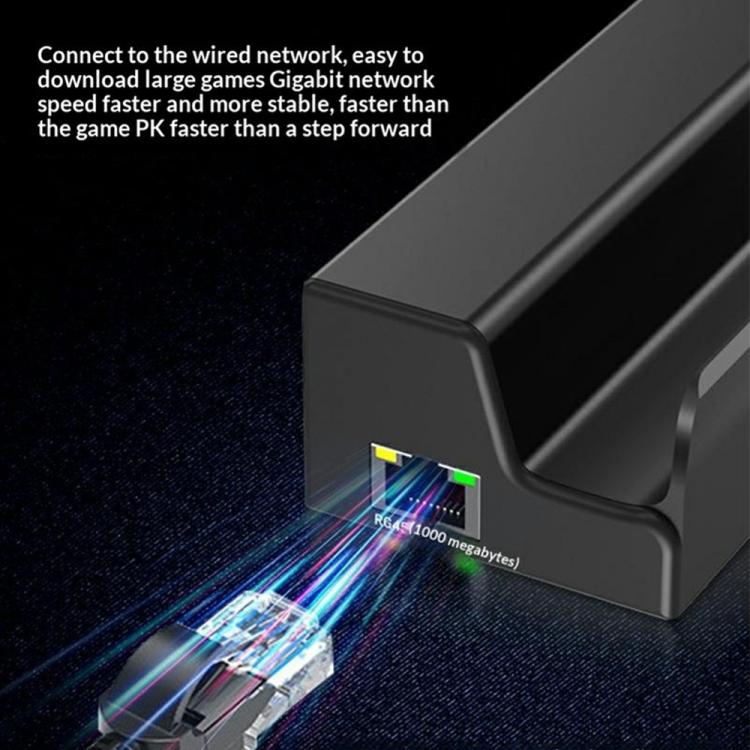 HC-86E 6 in 1 Gigabit Ethernet 4K HD PD 60W Charging Hub For Game Consoles, HC-86E
