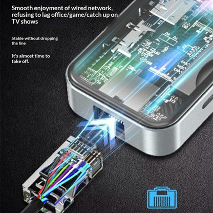 HC-87 10 in 1 USB-C Hub Gigabit Ethernet 4K HD PD 100W Charging Multi-Port Adapter, HC-87