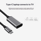 HC-61 HDMI Video Audio Sync Type-C to HDMI Cable 4K / 60Hz Adapter, HC-61