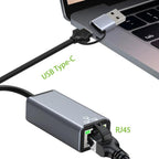 HC-72S USB-C / USB-A to RJ45 Ethernet Adapter 100Mbps Network Converter, HC-72S