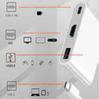 HC-04D 5 in 1 Docking Station Type-C to 4K HD USB3.0 / 2.0 Splitter Adapter USB-C Hub, HC-04D