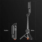 T01 Photography Mini Selfie Stick 69cm Extendable Tripod Bluetooth Remote Phone Holder Stand