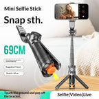 T01 Photography Mini Selfie Stick 69cm Extendable Tripod Bluetooth Remote Phone Holder Stand