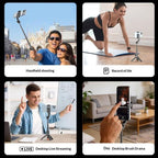 T01 Photography Mini Selfie Stick 69cm Extendable Tripod Bluetooth Remote Phone Holder Stand