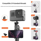 T02TK Bluetooth Remote Control Phone Tripod Stand 360 Degrees Rotation Selfie Stick Tripod