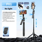 F01 For Live Streaming AI Smart Face Tracking Gimbal Selfie Stick 192cm Telescopic Tripod Stand