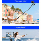 F06 Travel 1300mm Extendable Automatic Tripod One-Touch Deploy Selfie Stick Holder, F06