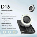 D13 For Phone Portable LED Fill Light 3 Color Modes Photography Magnetic Ring Light
