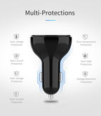 C02 Car Power Adapter in-car Phone Charger Type-C Fast Charger QC3.0 Dual USB Ports DC5V 2.4A 12V 24V Cigarette Lighter Power Supply, C02