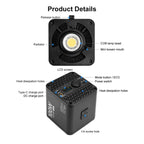 VLOGLITE P100RGB 2700K-6500K Rechargeable Studio Lighting Wireless Photography 100W COB Lamp, P100RGB