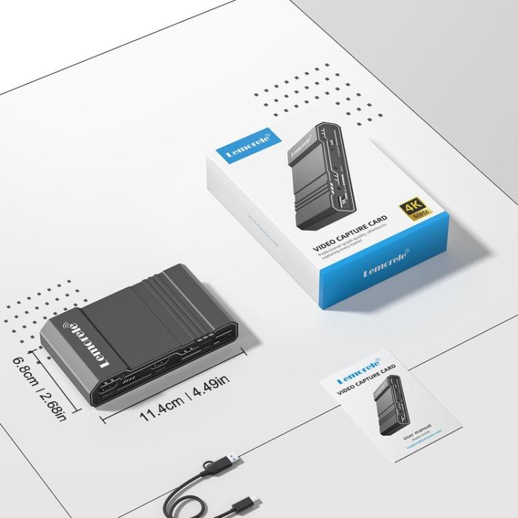 Lemorele AC09 Video Capture Card 4K HD Recorder, AC09