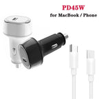 P01 PD45W Type-C / USB-C Buck Boost Car Charger with Type-C to Type-C Data Cable, with Type-C to Type-C Cable
