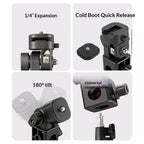 Y079 Camera Phone Fill Light 180 Degree Rotating Light Stand 1 / 4 Screw Cold Shoe Bracket
