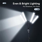 HD-150XJ 3200K-5600K Adjustable Remote Control 65W LED Photography Light 4-Arm Fill Light, US Plug, EU Plug, UK Plug, AU Plug