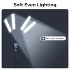 HD-150XJ 3200K-5600K Adjustable Remote Control 65W LED Photography Light 4-Arm Fill Light, US Plug, EU Plug, UK Plug, AU Plug