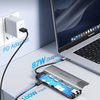 Lemorele TC39 9 in 1 Docking Station HDMI Ethernet 100W PD Laptop Connector