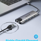 Lemorele TC39 9 in 1 Docking Station HDMI Ethernet 100W PD Laptop Connector