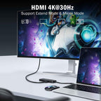 Lemorele TC92 9 in 1 Docking Station 4K Display Ethernet 100W PD Portable Connector