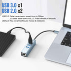 Lemorele TC43L 4 in 1 Type-C Hub Gigabit RJ45 1×USB3.0 and 2×USB2.0 Adapte