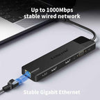 Lemorele TC100 13 in 1 Type-C Docking Station HDMI-compatible Gigabit PD Charging Adapter