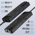 Lemorele TC93 10 in 1 Type-C Docking Station HDMI-compatible Gigabit PD Charging Adapter