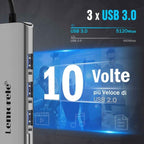 Lemorele TC38L 8 in 1 Type-C Docking Station HDMI-compatible Gigabit PD Charging Adapter