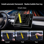 Easy Install Box Dust-Free Anti-Fingerprint Car Navigator HD Tempered Glass Film, For Tesla Model Y Refresh 2025, For Tesla Model 3 Refresh, For Tesla Model 3 / Y
