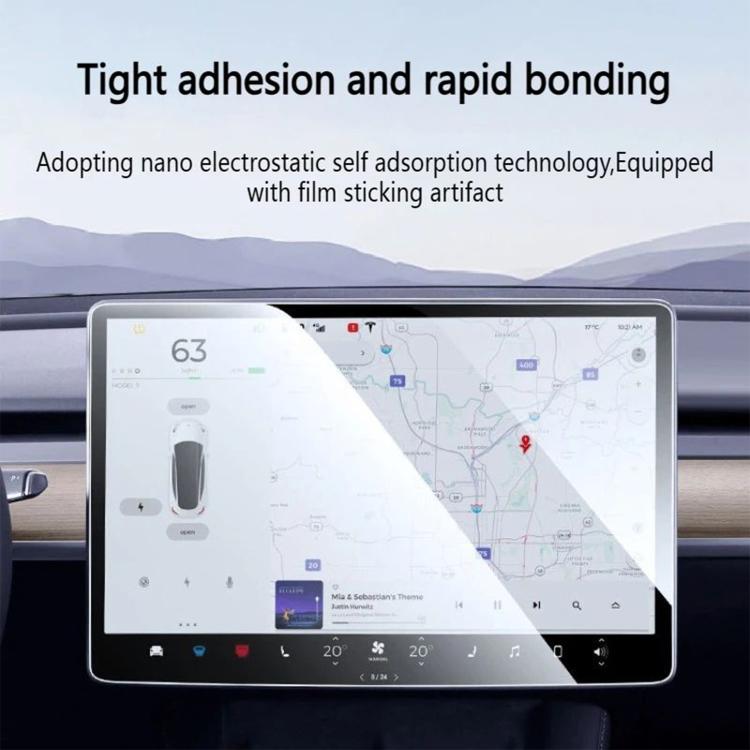 Easy Install Box Dust-Free Anti-Fingerprint Car Navigator HD Tempered Glass Film, For Tesla Model Y Refresh 2025, For Tesla Model 3 Refresh, For Tesla Model 3 / Y