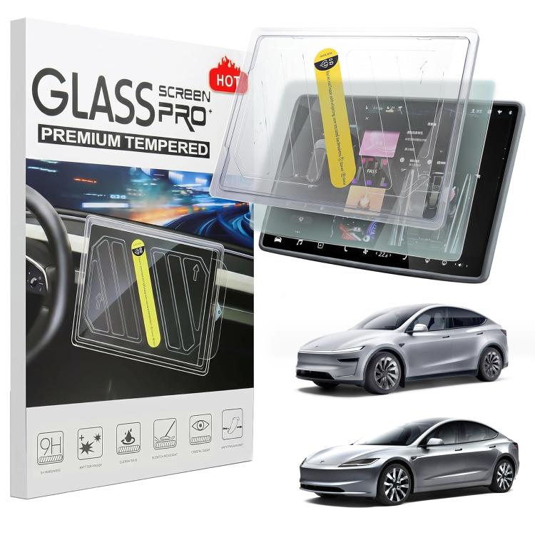 Easy Install Box Dust-Free Anti-Fingerprint Car Navigator Matte Tempered Glass Film, For Tesla Model Y Refresh 2025, For Tesla Model 3 Refresh, For Tesla Model 3 / Y
