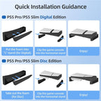 For PS5 Pro / PS5 Slim Digital Disc Edition 12 Game Discs Storage Cooling Base Holder