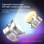 K08 3-Color Temperature Phone Photography Light 360 Degree Foldable Selfie Magnetic LED Ring Light