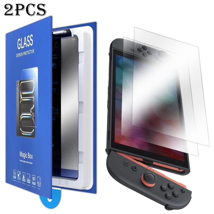 2pcs Book Box Dust-Free Chamber High-Definition Dust-Free Instant Game Console Tempered Glass Film, For Nintendo Switch 2