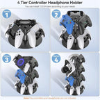 For MicroSoft XBOX / Sony PS5 / Nintendo Switch 360 Degree Rotating 4-Tier Game Controller Stand