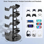 For MicroSoft XBOX / Sony PS5 / Nintendo Switch 360 Degree Rotating 4-Tier Game Controller Stand
