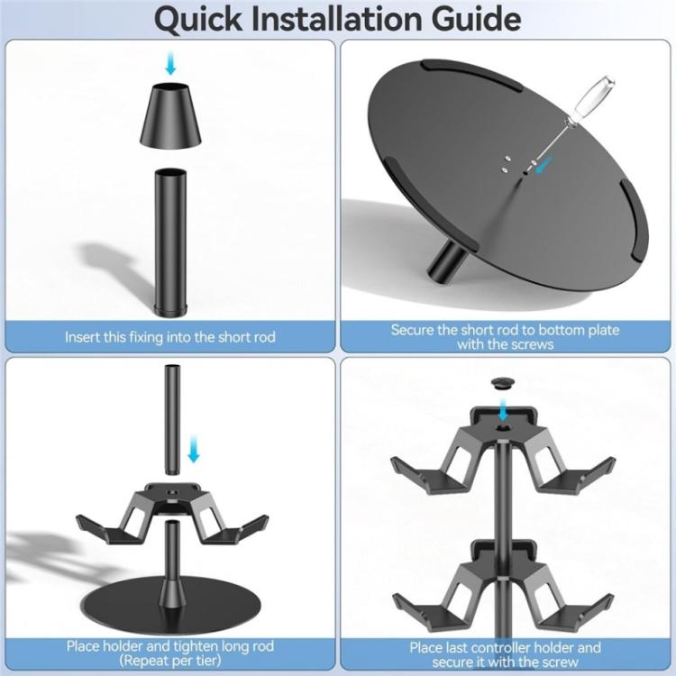 For XBOX / PS5 / Switch 360 Degree Rotating 3-Tier Game Controller Stand, 3-Tier Rotating